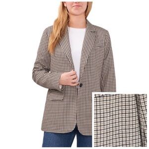 Vince Camuto Plaid One Button Lined
Blazer Faux Pockets Lightweight S NWT